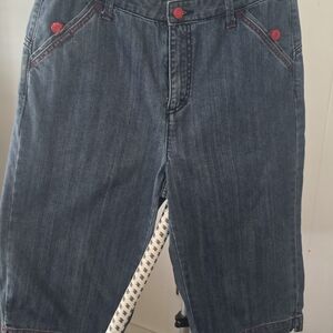 Christopher & Banks Blue Jeans with Red Details